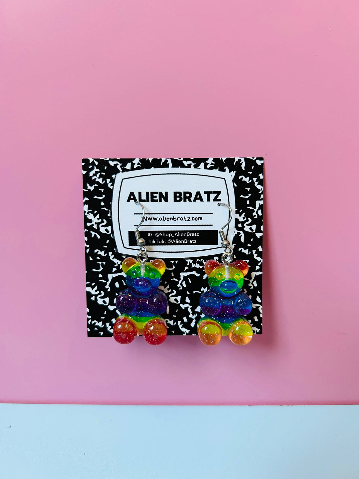 Rainbow Bear Earrings Rainbow Earrings Pride Earrings