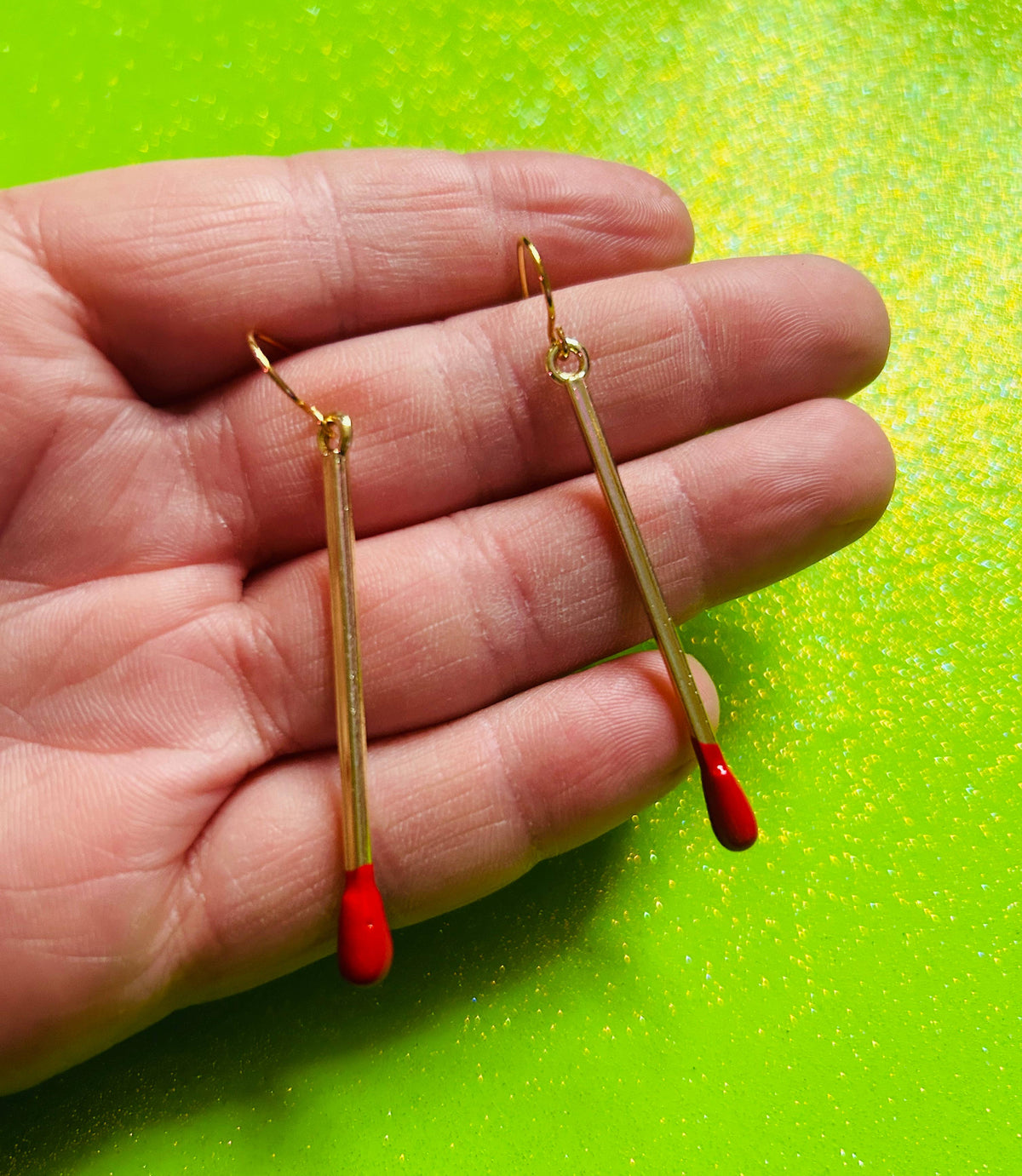 Gold Matchstick Earrings Gold Earrings Gold Jewelry Ring