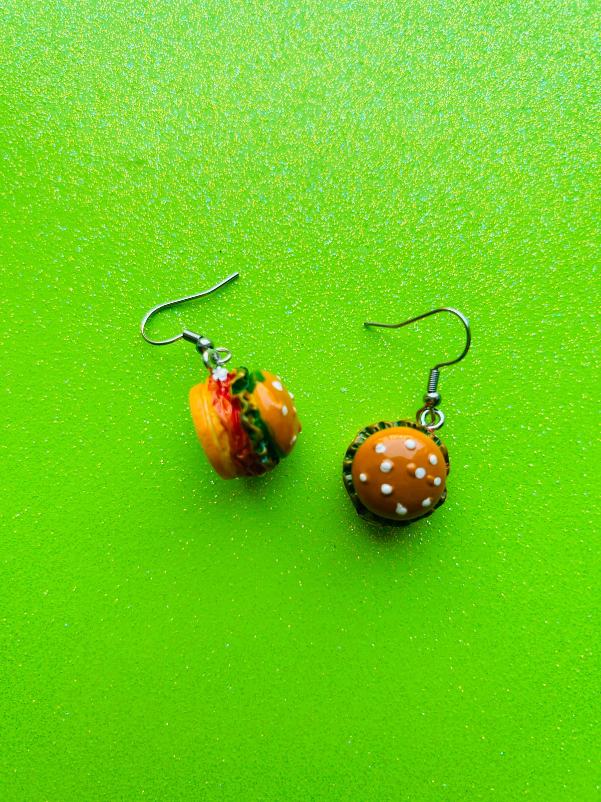 Cheeseburger Earrings Food Earrings Funky Earrings