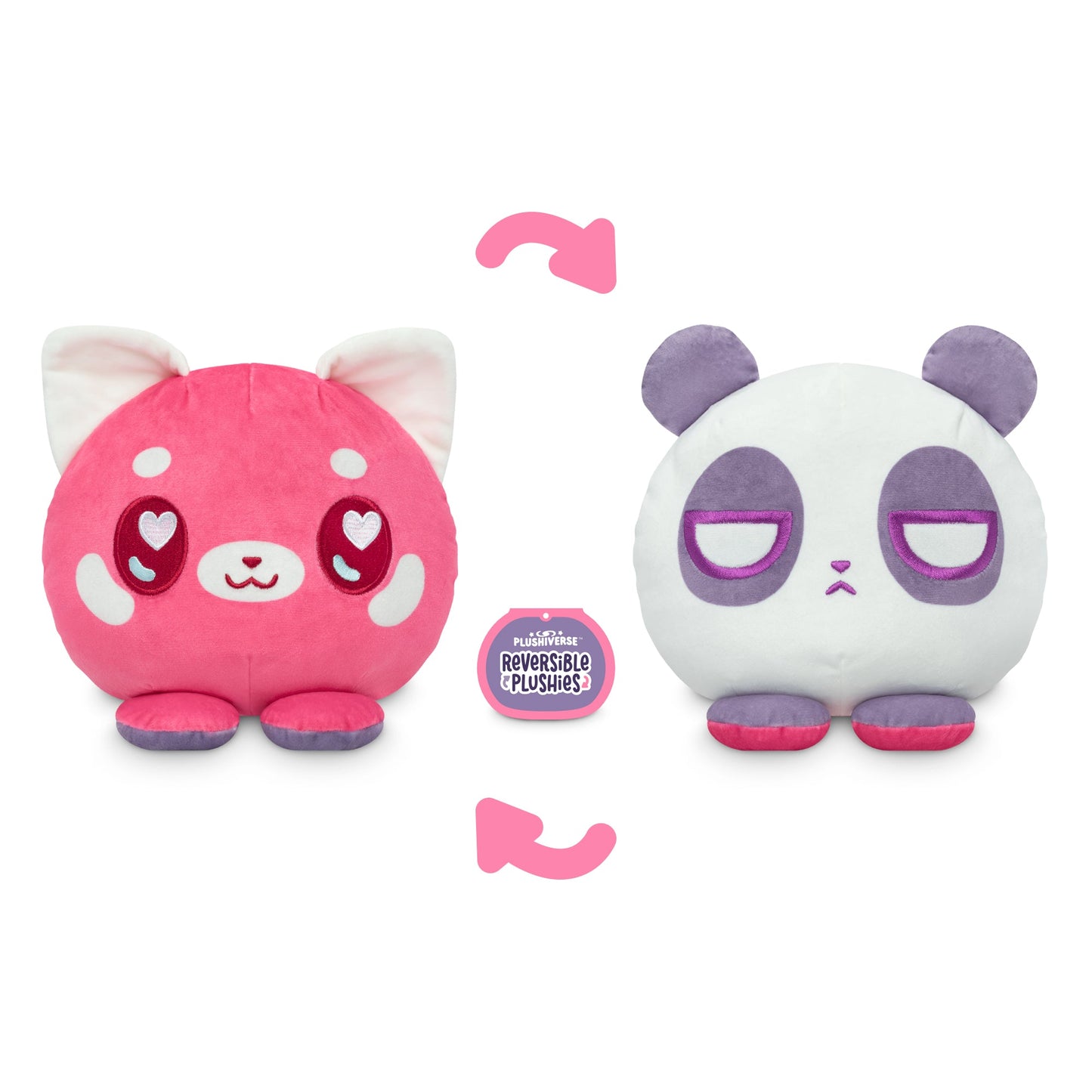 IN LOVE RED PANDA & OVER LOVE PANDA 6" REVERSIBLE PLUSHIE