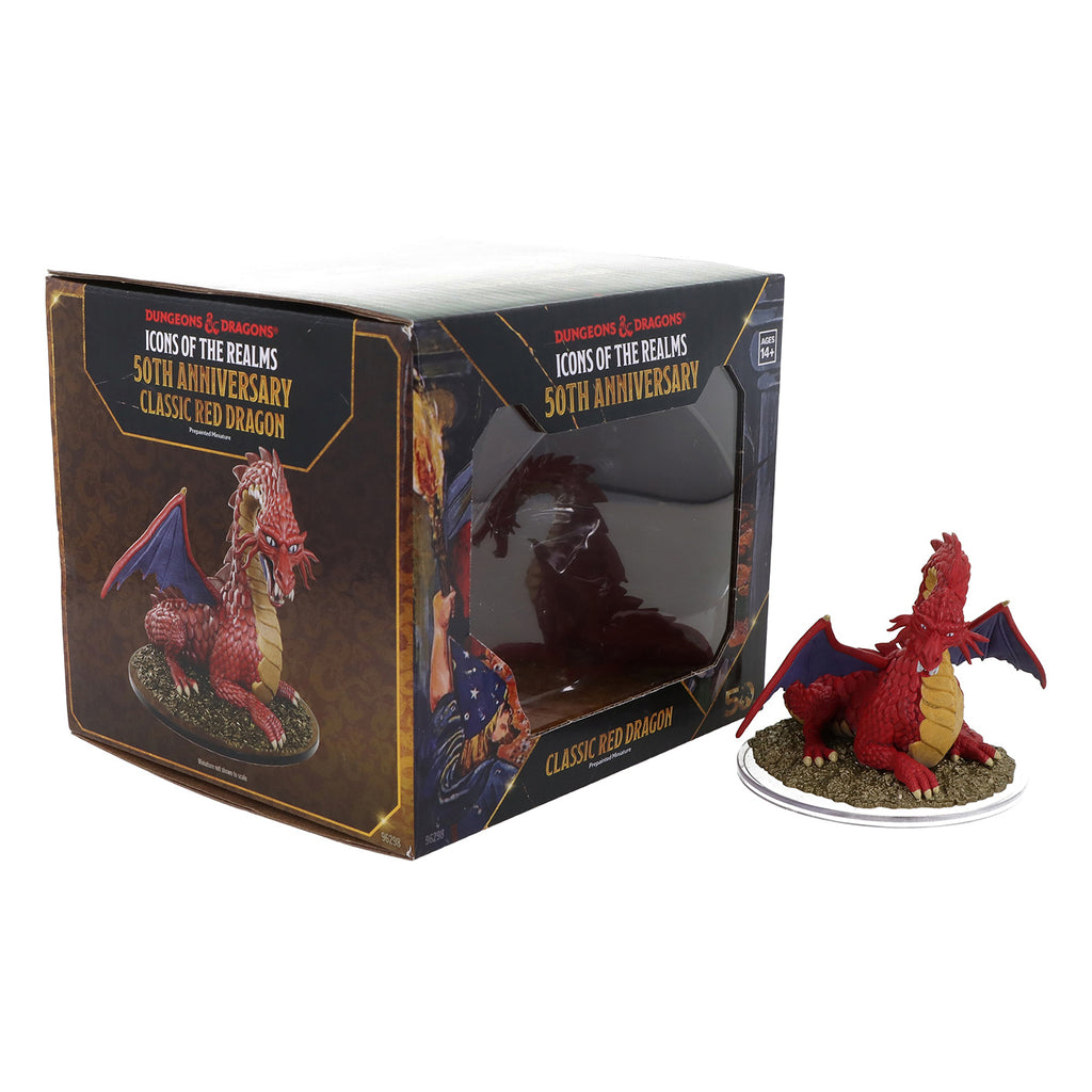 D&D Icons of the Realms 50th Anniversary Classic Red Dragon Boxed Miniature
