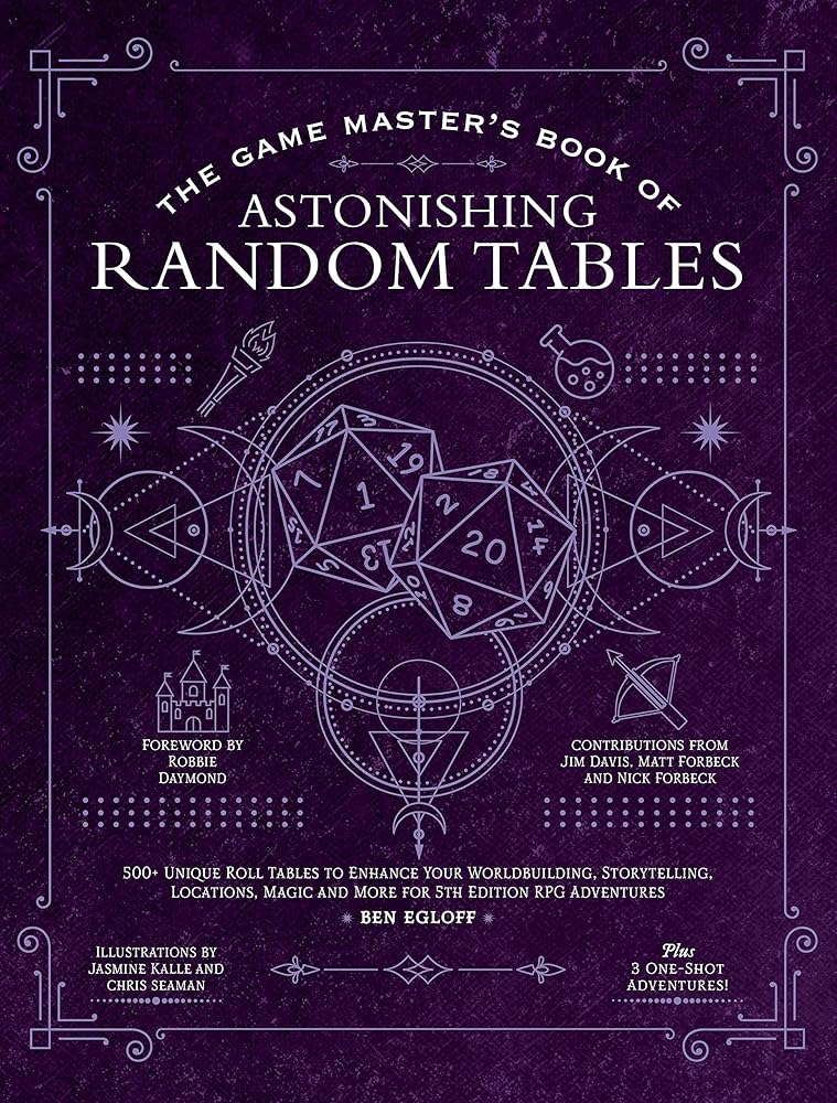 The Game Master's Book of Astonishing Random Tables: 300+ Unique Roll Tables to Enhance Your Worldbuilding, Storytelling, Locations, Magic and More ... RPG Adventures (The Game Master Series) cover image
