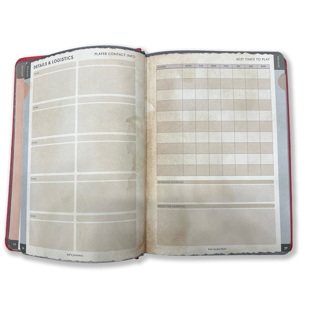 RPG Gamemaster's Journal RED