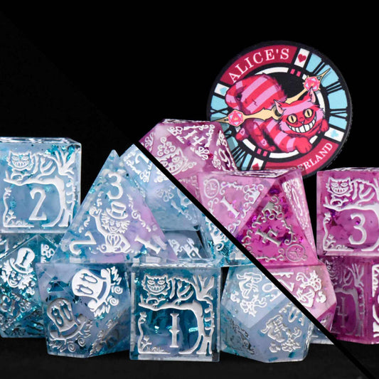 Alice's Wonderland 11 Dice Set with Gift Box (Sharp Edge): Pink