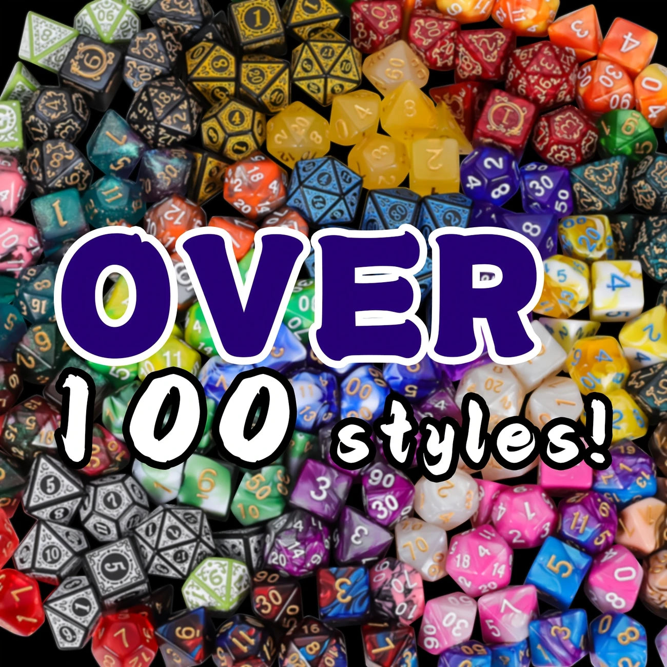 PREMIUM MYSTERY DICE - 1 Full Set With Dice Bag