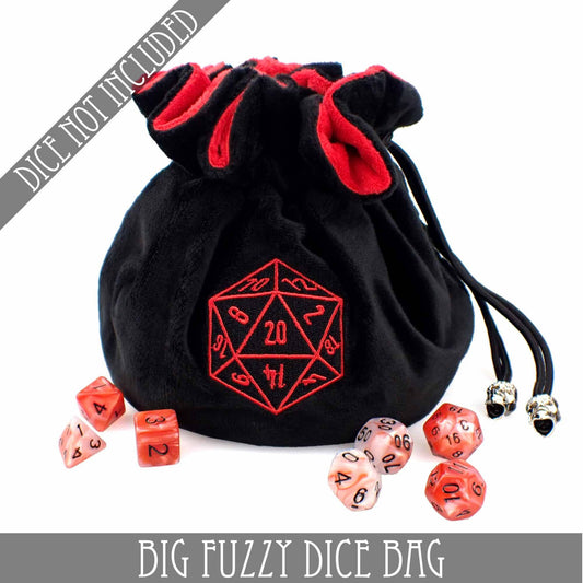 Big Fuzzy Dice Bag - 6 Colors: Black