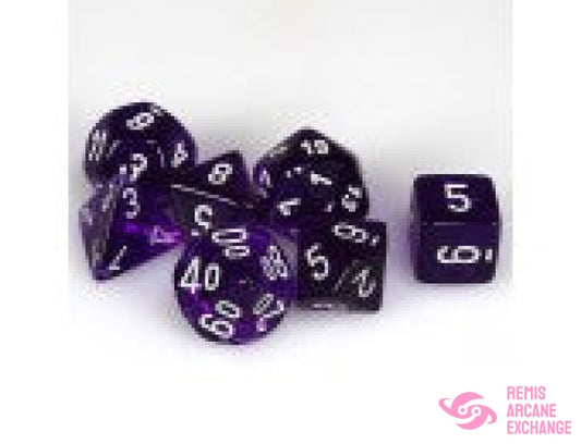 Translucent: Poly Purple/White Die Set (7) Accessories