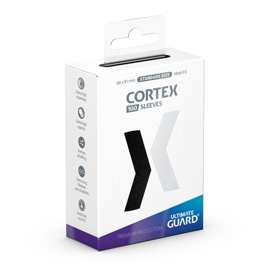 CORTEX SLEEVES: STANDARD SIZE MATTE BLACK (100CT)