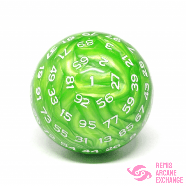 100 Sided Die - Green Pearl D100