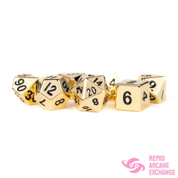 7-Set 16Mm Metal Dice Set - Gold