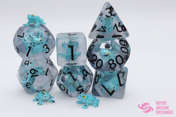Blue Poison Frog 7 Dice Set