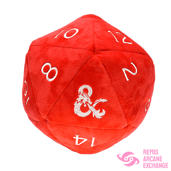 D&D Jumbo Red And White D20 Novelty Dice Plush