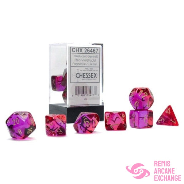 Gemini: Poly Red-Violet/Gold Die Set (7) Accessories