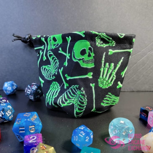 Glow In The Dark Skeleton Dicebag Accessories
