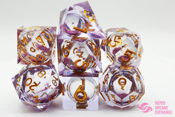 Liquid Core Sharp Edge 7 Dice Set - Purple