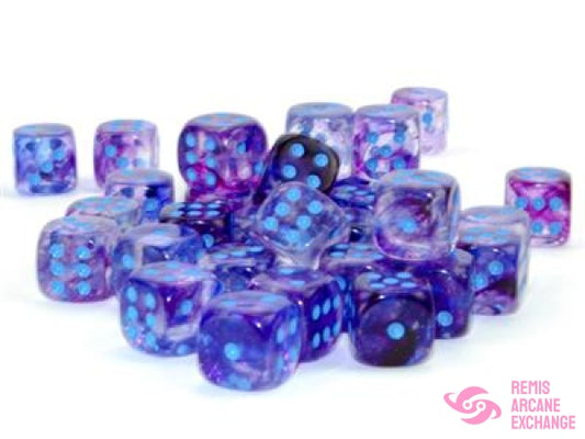 Nebula: 12Mm D6 Nocturnal/Blue Luminary Dice Block (36 Dice) Accessories
