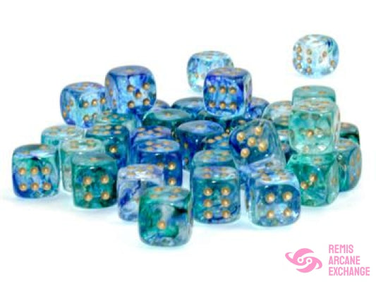 Nebula: 12Mm D6 Oceanic/Gold Luminary Dice Block (36 Dice) Accessories