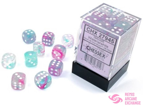 Nebula: 12Mm D6 Wisteria/White Luminary Dice Block (36 Dice) Accessories