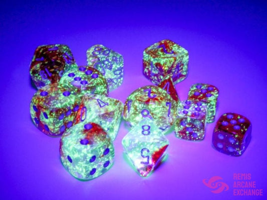 Nebula: 16Mm D6 Red/Silver Luminary Dice Block (12 Dice) Accessories