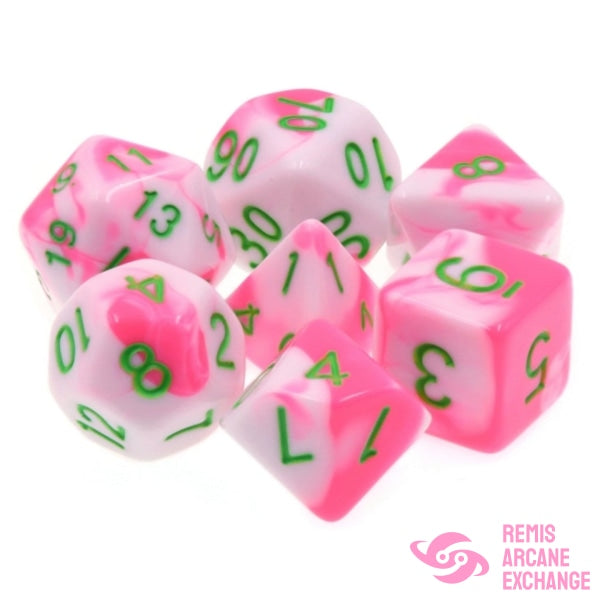 Pink Flamingo 7 Dice Set
