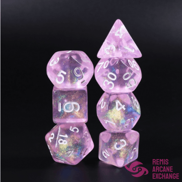 Violet Sparkle 7 Dice Set