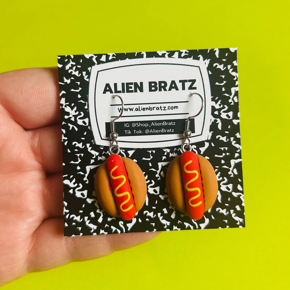 Hot Dog Earrings Food Earrings Funky Earrings Fun Earrings