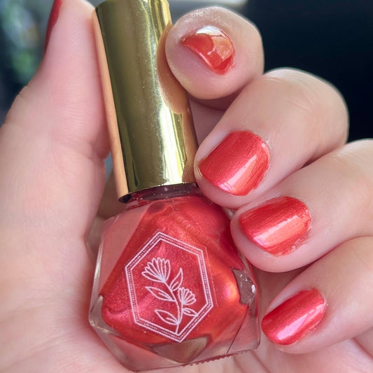 Mars Vacation - Vibrant Coral Toned Red Nail Polish