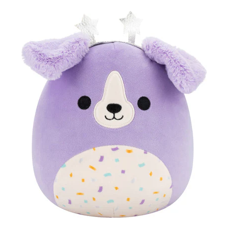 Squishmallow Birthday Plush Toy 8" Deontay Purple Dog