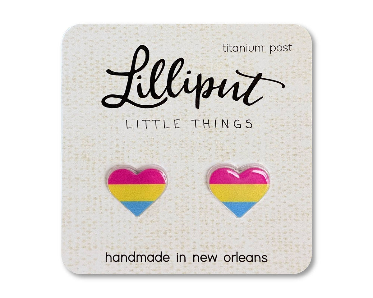 Pride Earrings // LGBTQ+ Pride Flag Earrings: Rainbow Heart Gay Pride