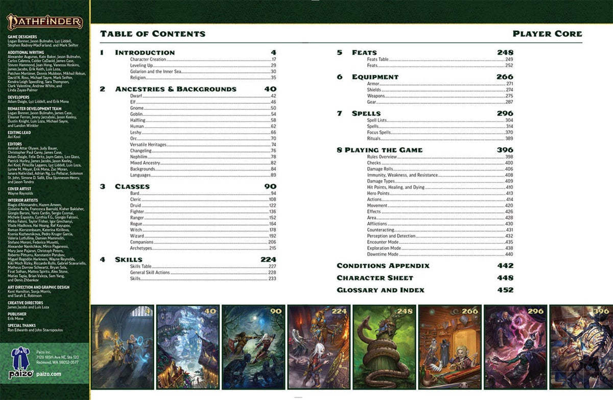 Pathfinder Player Core: 8.5 x 11 x 1.25 / Hardcover / 464