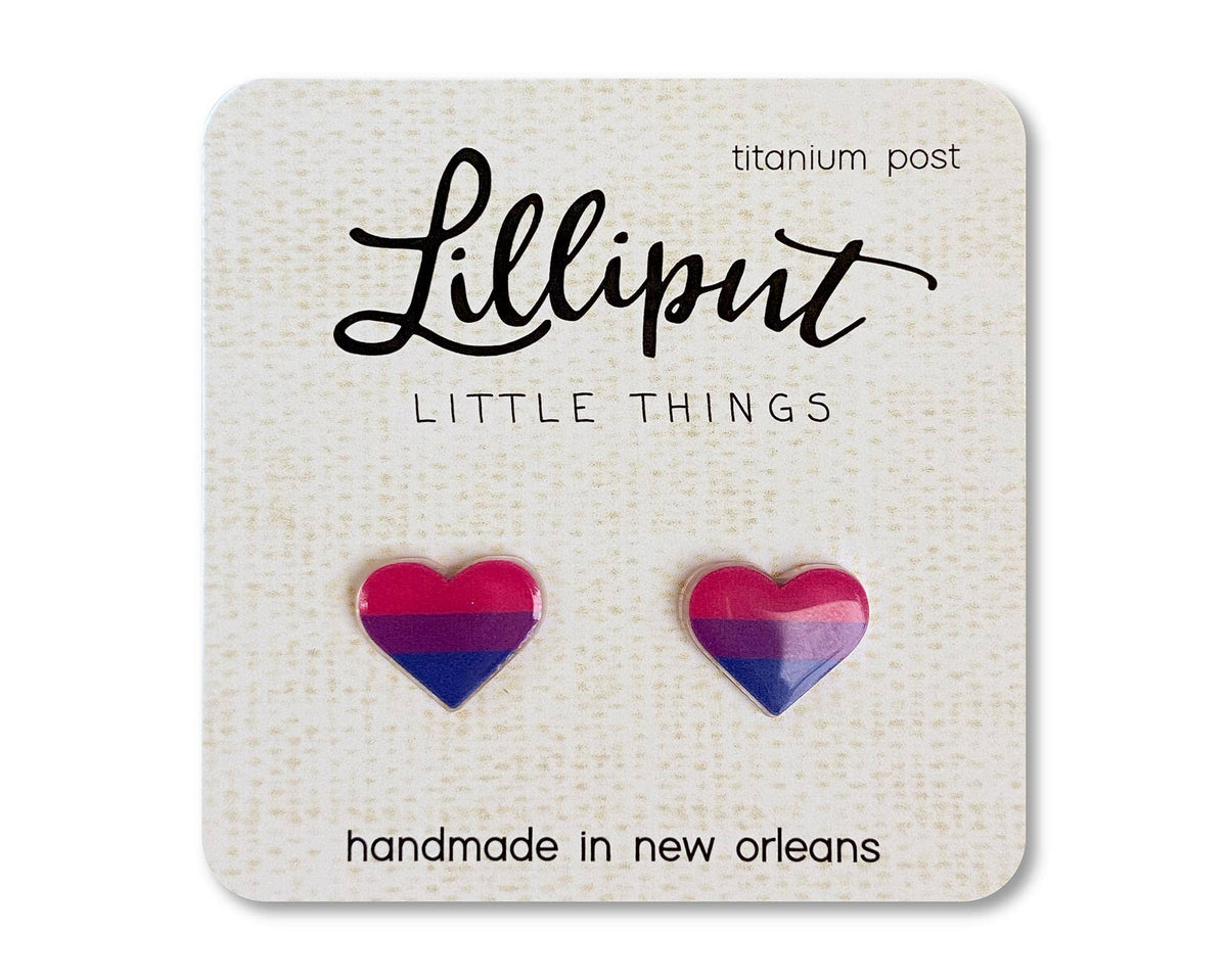 Pride Earrings // LGBTQ+ Pride Flag Earrings: Rainbow Heart Gay Pride