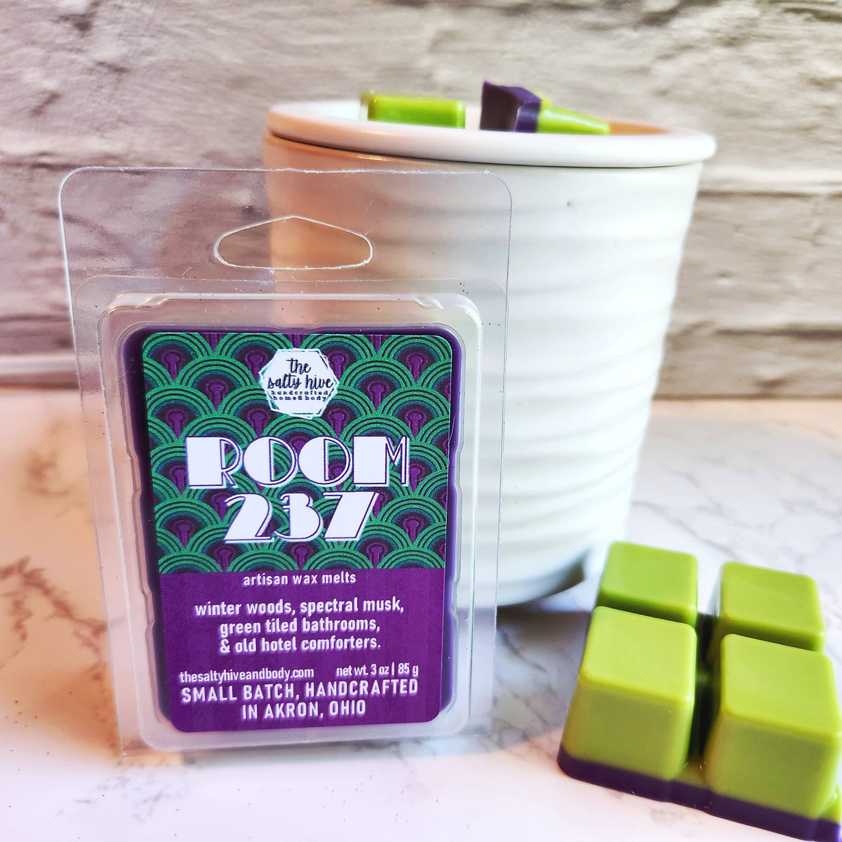 Room 237 horror wax melts, musk, woodsy home fragrance