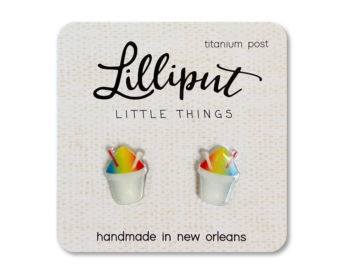 Rainbow Snoball Earrings // New Orleans Earrings