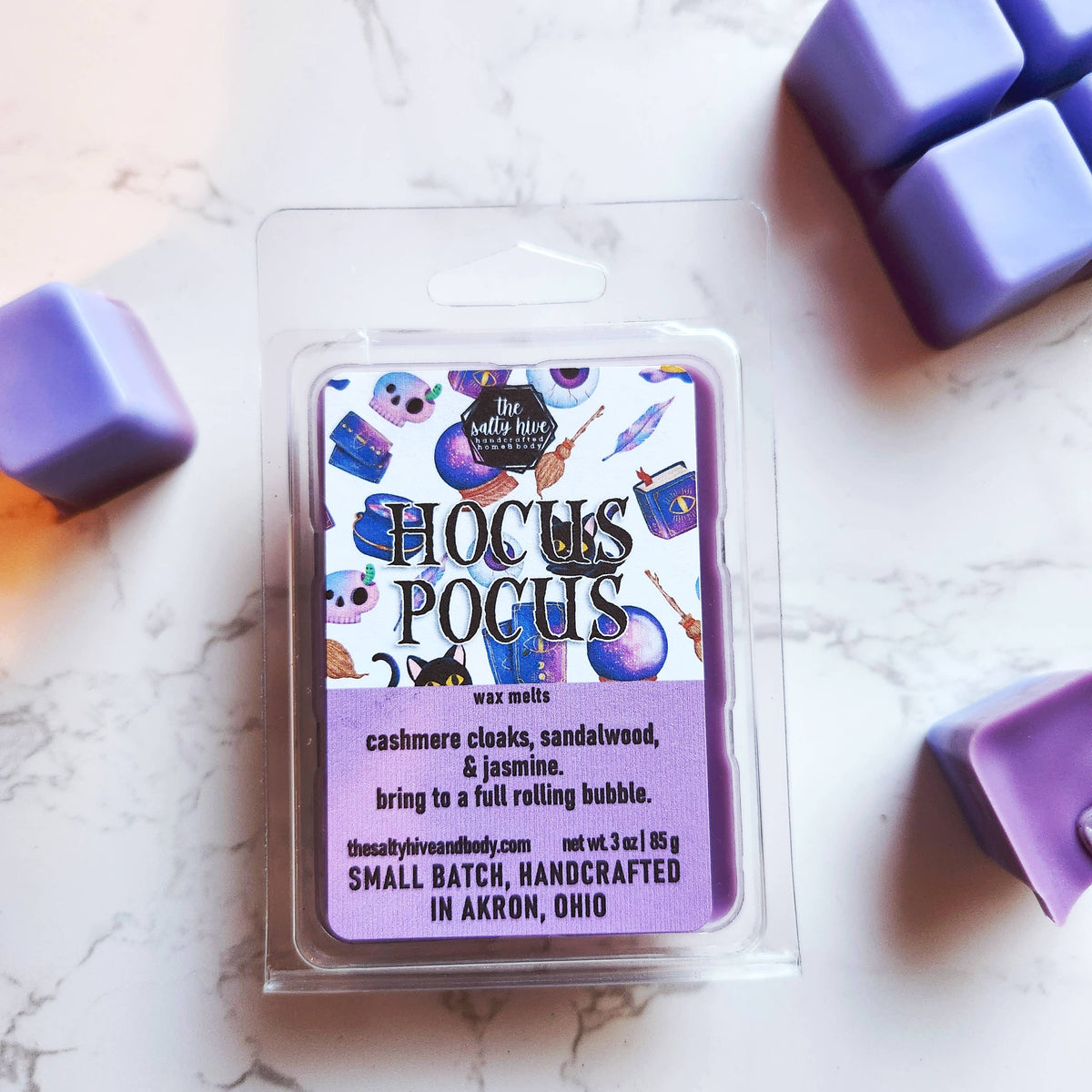 Hocus Pocus wax melts, sandalwood, cashmere, halloween