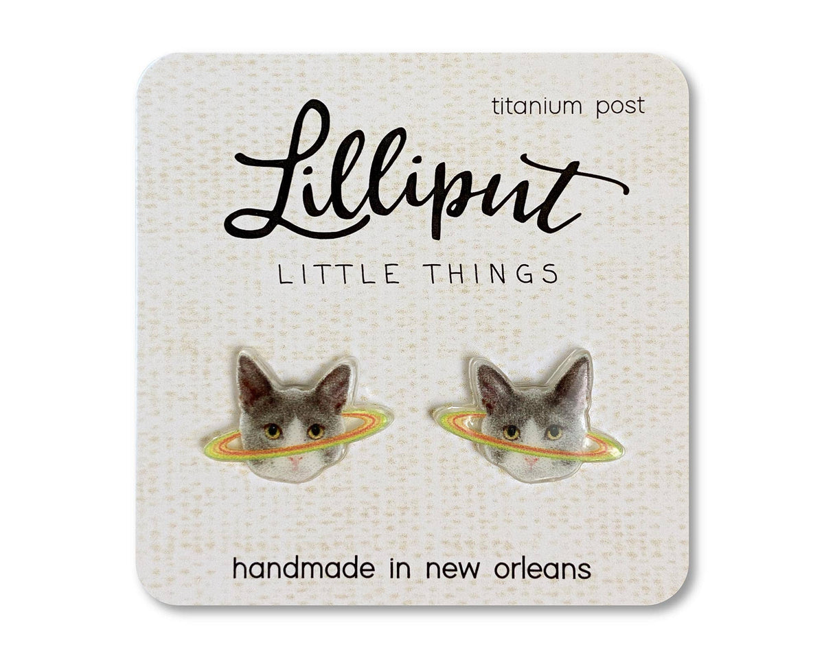 Caturn Earrings // Quirky Earrings