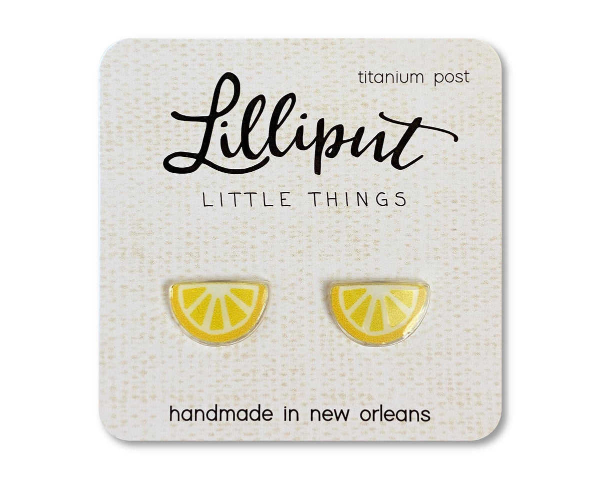Lemon Wedge Earrings // Fruit Earrings