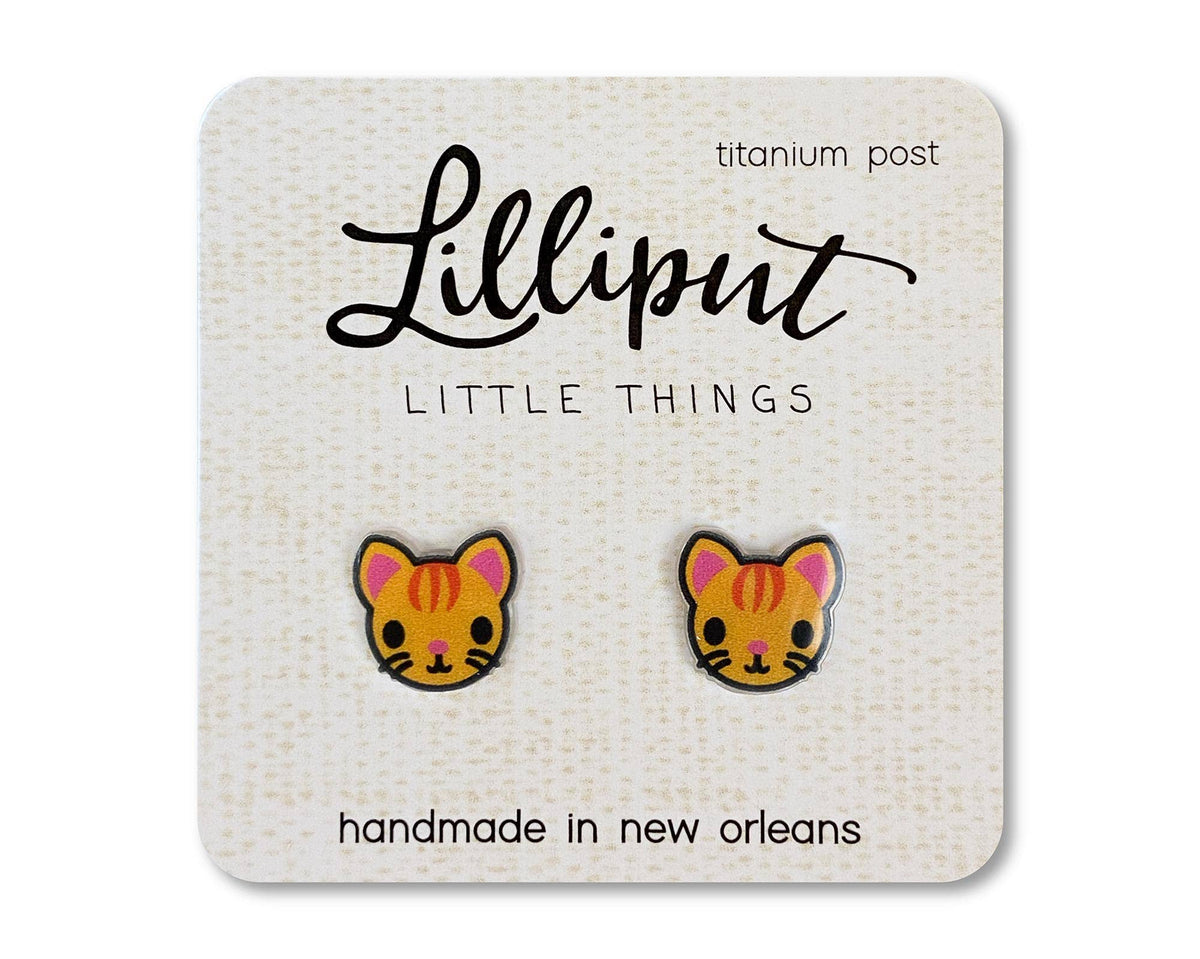 Kitty Cat Earrings : Black