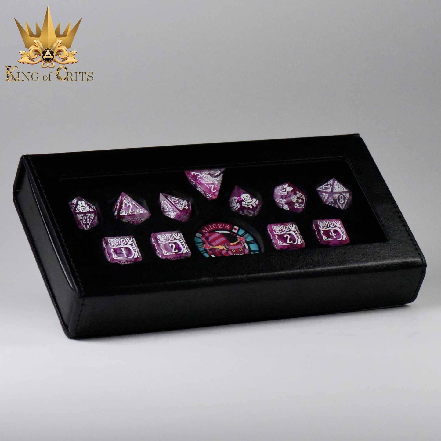 Alice's Wonderland 11 Dice Set with Gift Box (Sharp Edge): Pink