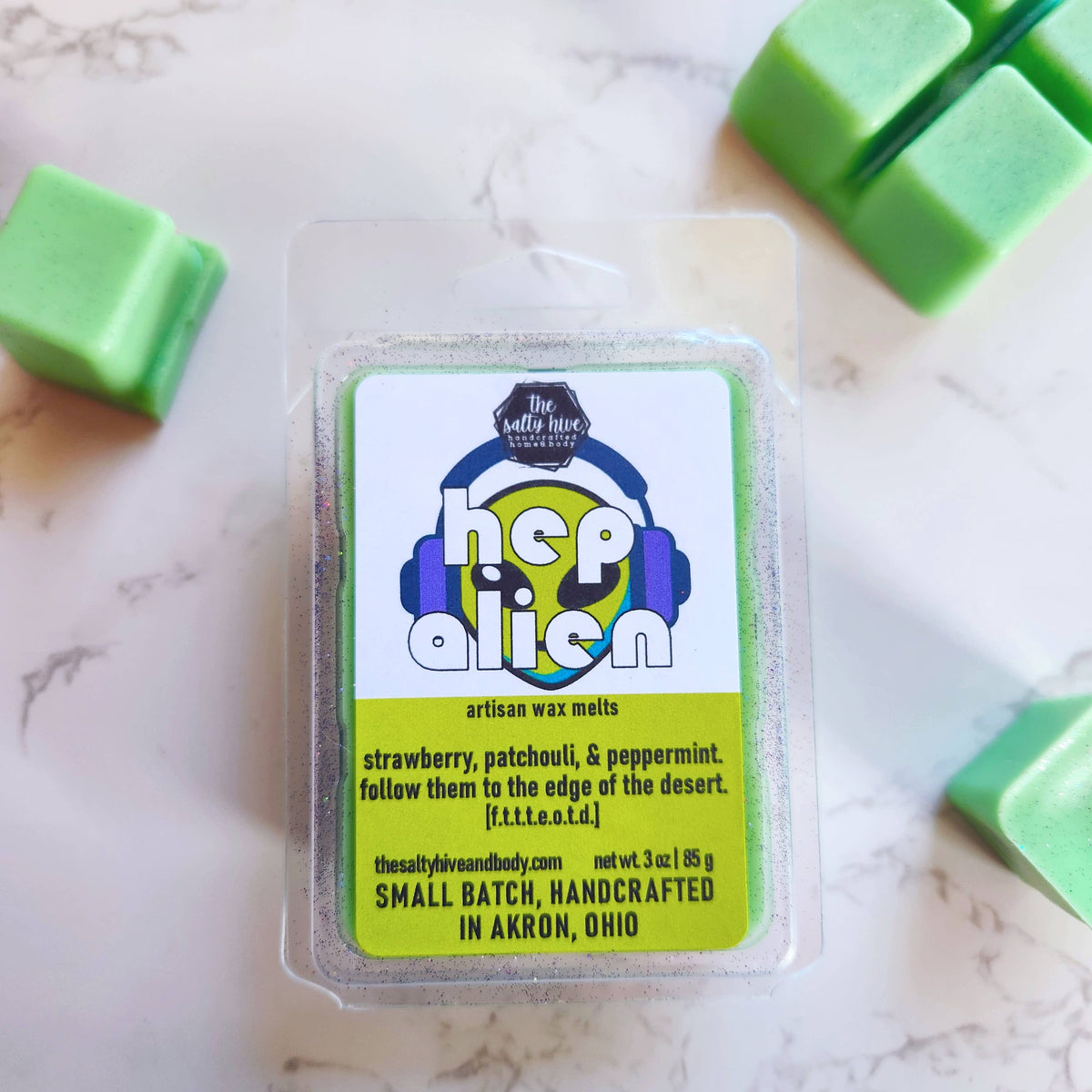 Hep Alien wax melts, gilmore, peppermint, patchouli