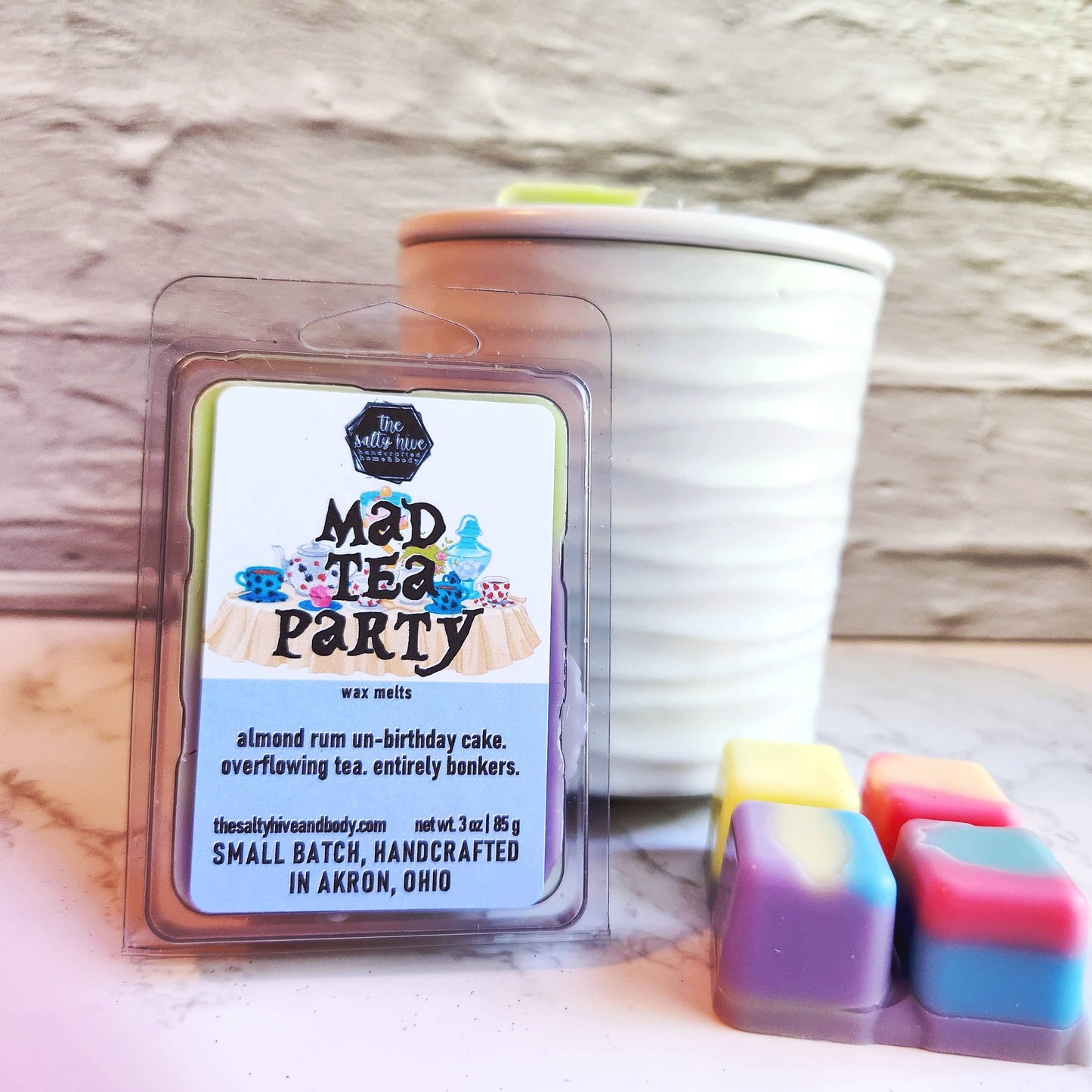 Mad Tea Party wax melts, almond rum cake, tea, wonderland