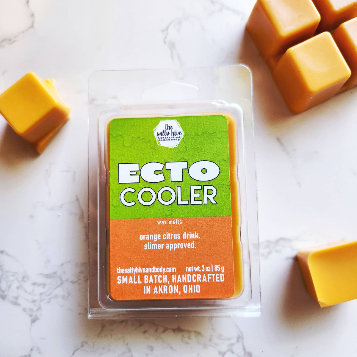 Ecto Cooler wax melts, ghostbusters, orange