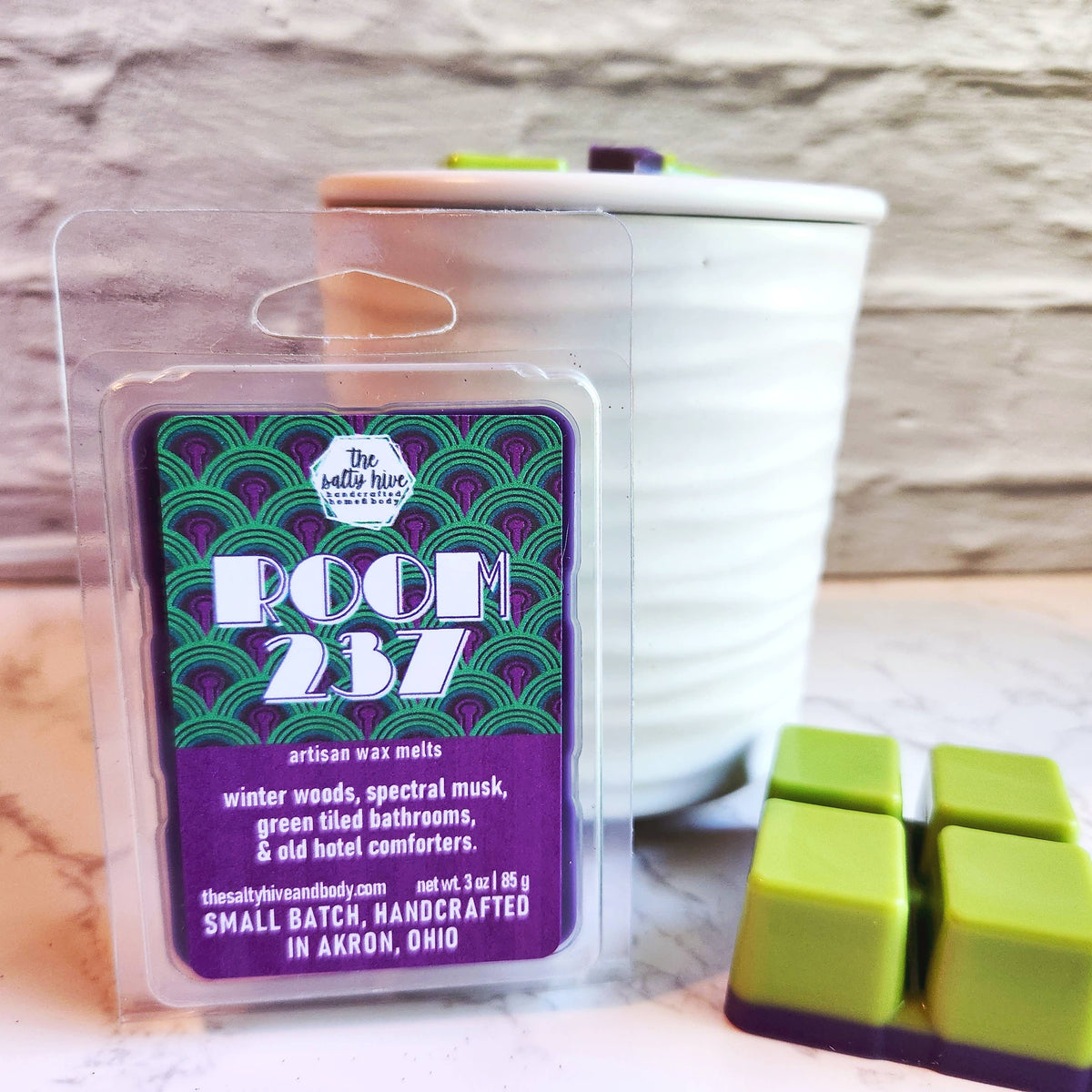 Room 237 horror wax melts, musk, woodsy home fragrance