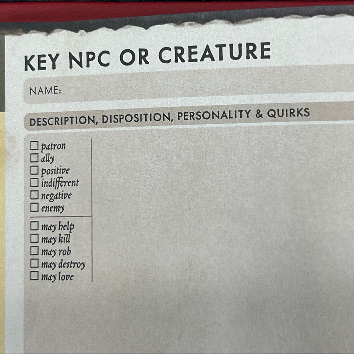 RPG Gamemaster's Journal RED