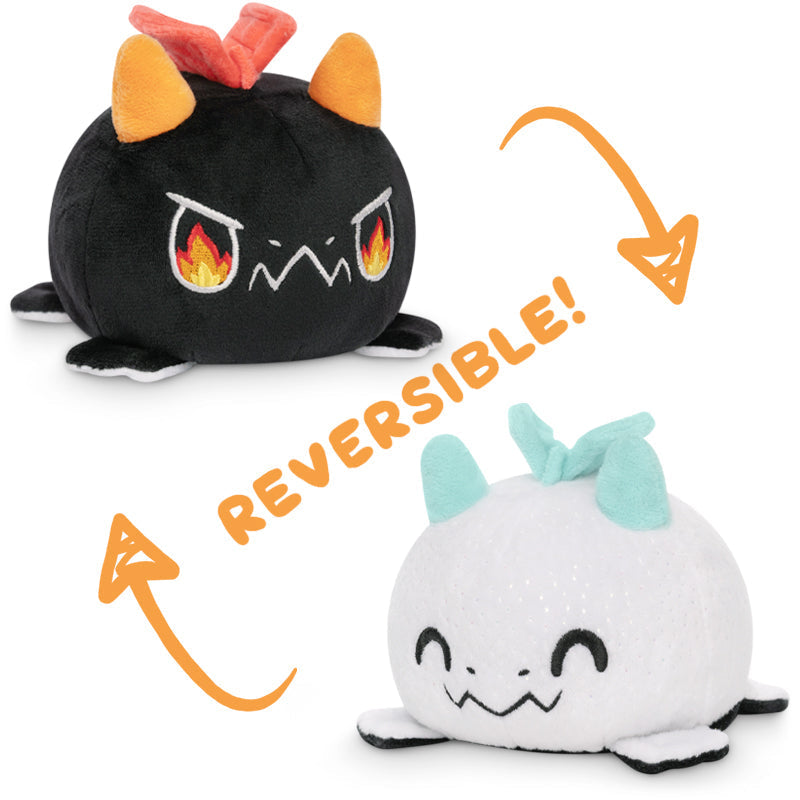 TEETURTLE REVERSIBLE DRAGON PLUSHIE (BLACK + WHITE SPARKLE)