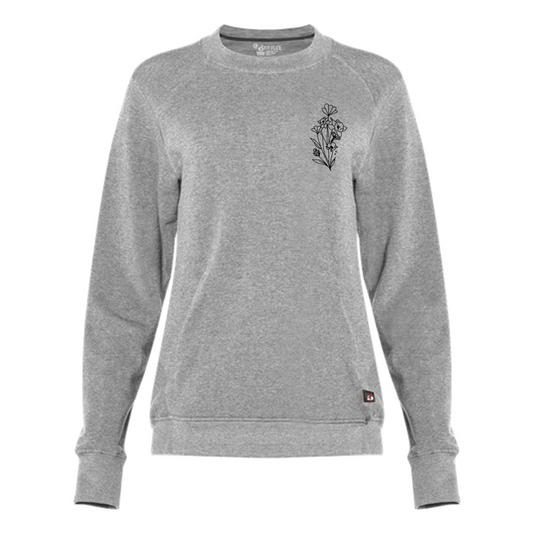 Sarah Siler Photography Flowers Ladies Pocket Crewneck Sweatshirt
