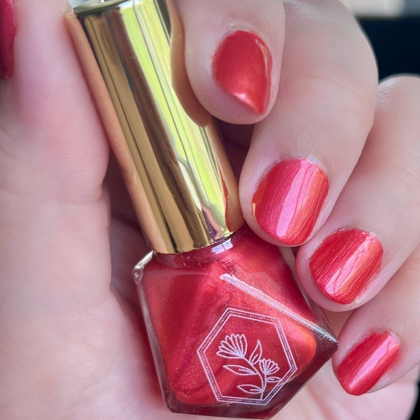 Mars Vacation - Vibrant Coral Toned Red Nail Polish