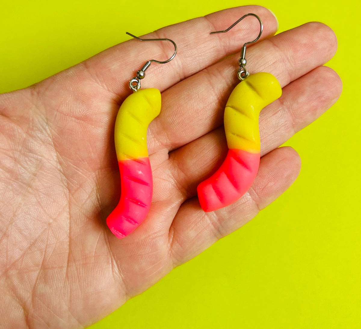 Neon Candy Worm Earring Food Earrings Funky Earrings