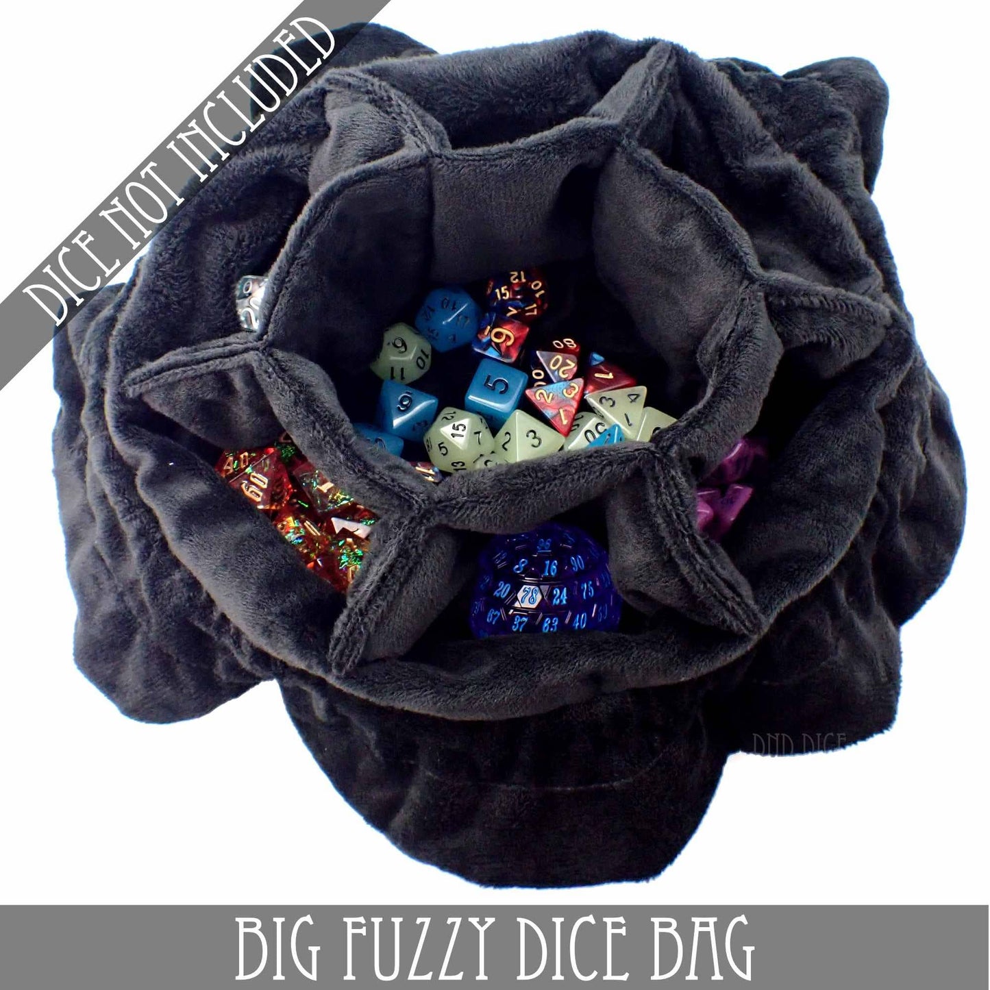 Big Fuzzy Dice Bag - 6 Colors: Black