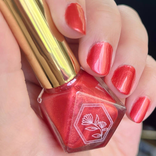 Mars Vacation - Vibrant Coral Toned Red Nail Polish