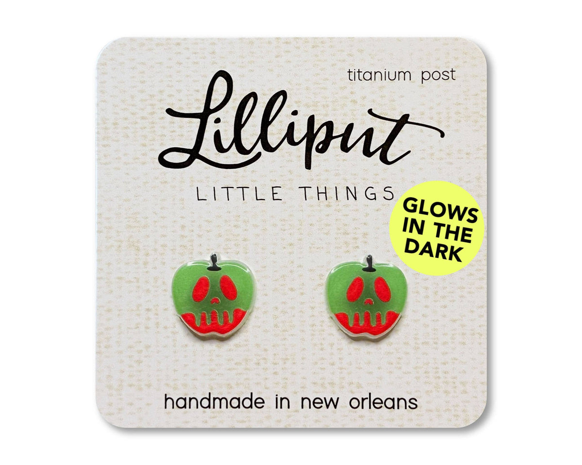 Poison Apple Earrings GLOW IN THE DARK / Halloween Earrings